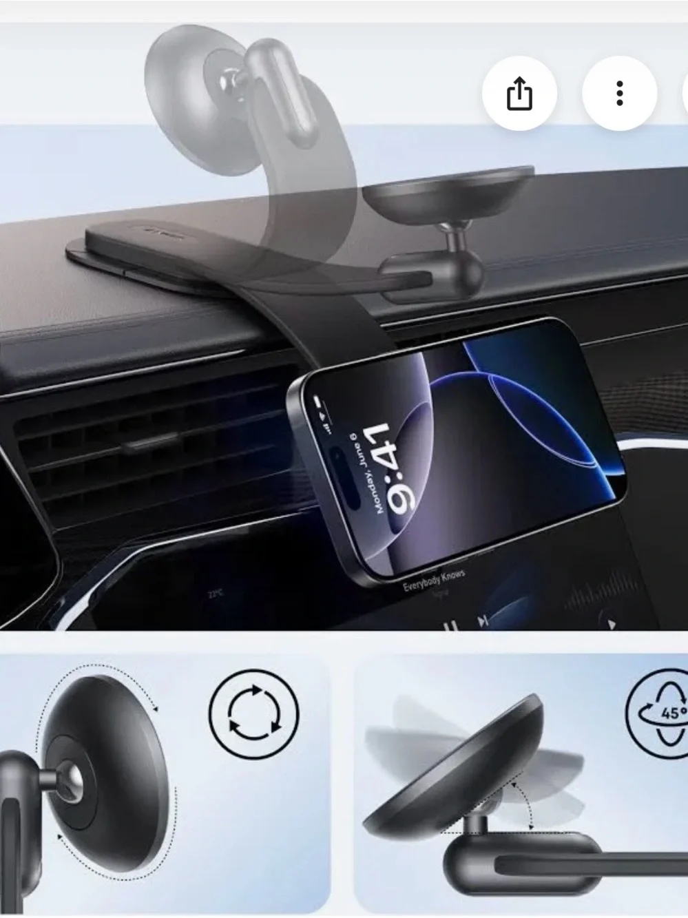 Anker 360° Adjustable Magnetic Car Mount - Black